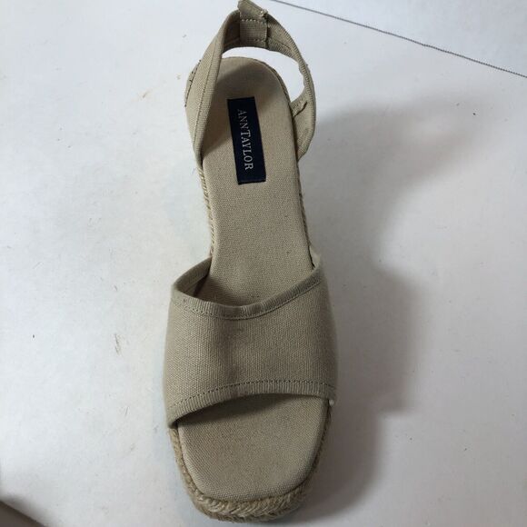 Ann Taylor Sandals Rope Wedge Heel Women's Size 7.5 Tan 3" Heel E1 - Picture 9 of 16